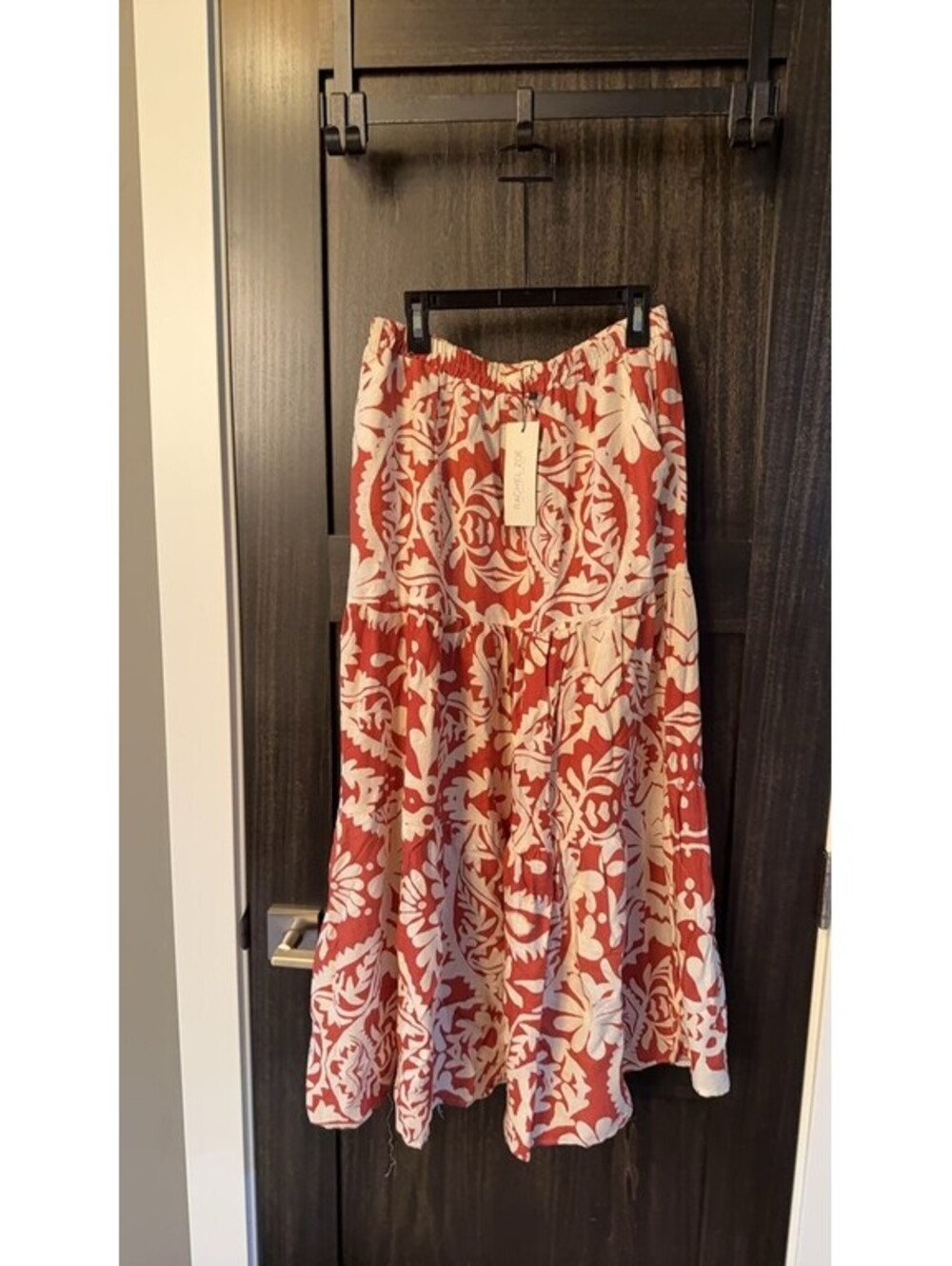 Rachel Zoe Red and White Floral Pattern Skirt